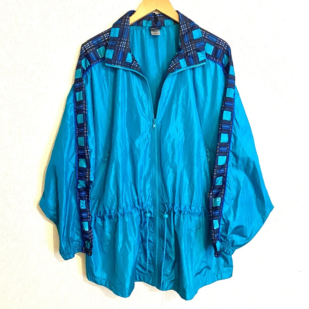Vintage Hip Track Suite Jacket Turquoise Outstanding by HONORS PLUS SIZE Size 1X